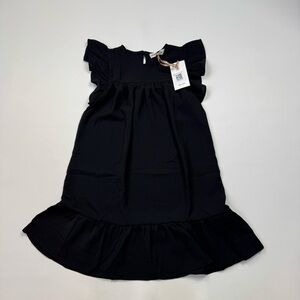 Grace Karin Elegant Black Ruffle Sleeve Children’s Dress 7yo